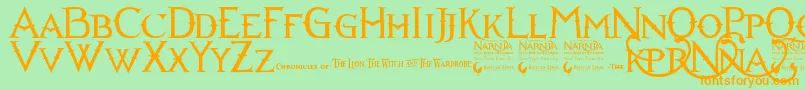 More about Narniabll Font Narniabll Font – Orange Fonts on Green Background