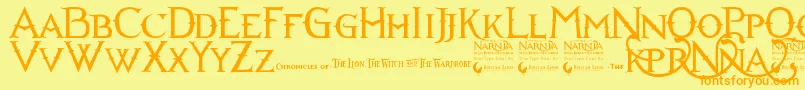 Narniabll Font – Orange Fonts on Yellow Background