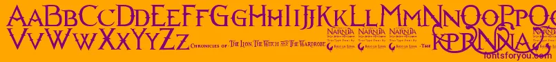 Narniabll Font – Purple Fonts on Orange Background