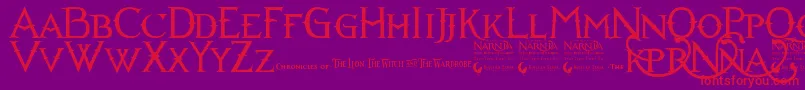Narniabll Font – Red Fonts on Purple Background