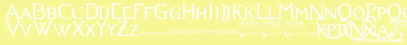 Narniabll Font – White Fonts on Yellow Background