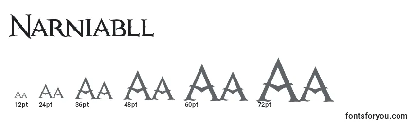 Narniabll Font Sizes
