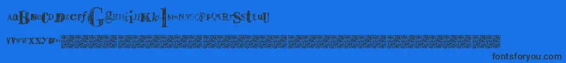 Sailaway-Schriftart – Schwarze Schriften auf blauem Hintergrund