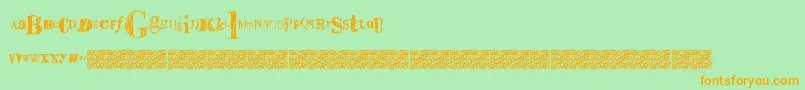 Sailaway Font – Orange Fonts on Green Background