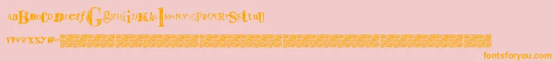 Sailaway-Schriftart – Orangefarbene Schriften auf rosa Hintergrund