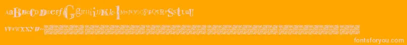 Sailaway-Schriftart – Rosa Schriften auf orangefarbenem Hintergrund