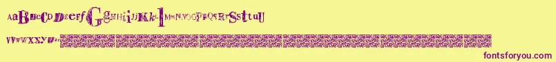 Sailaway Font – Purple Fonts on Yellow Background