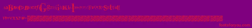 Sailaway-Schriftart – Rote Schriften auf violettem Hintergrund