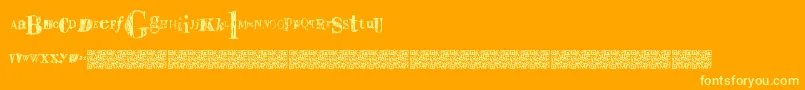 Sailaway-Schriftart – Gelbe Schriften auf orangefarbenem Hintergrund