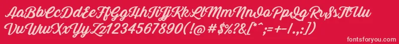 GrandAventure Font – Pink Fonts on Red Background