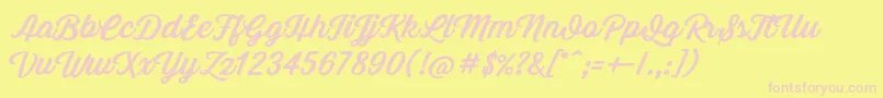 GrandAventure Font – Pink Fonts on Yellow Background