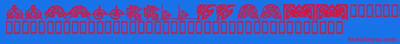 KrKelticFour Font – Red Fonts on Blue Background