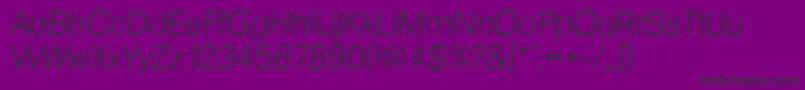 FormulaserialLightItalic Font – Black Fonts on Purple Background