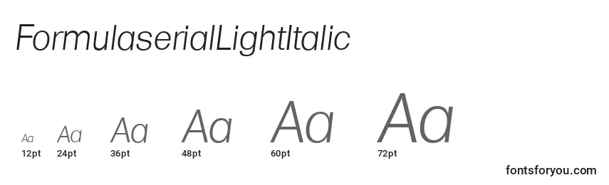 Размеры шрифта FormulaserialLightItalic