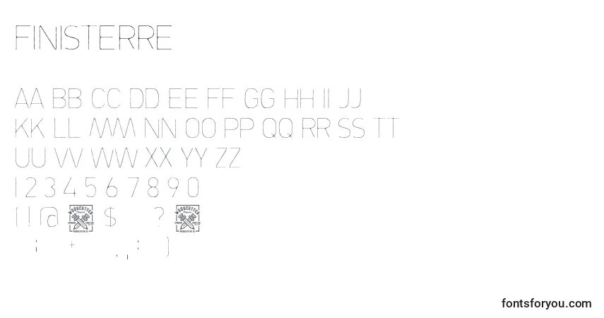 Шрифт Finisterre – алфавит, цифры, специальные символы