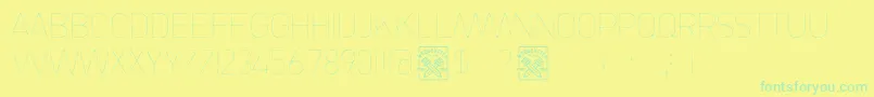 Finisterre-fontti – vihreät fontit keltaisella taustalla