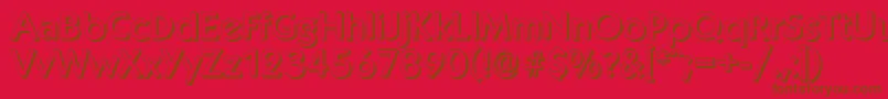 KoblenzshadowMediumRegular-Schriftart – Braune Schriften auf rotem Hintergrund