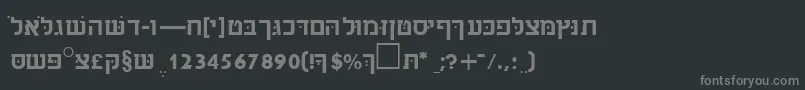 フォントSabrasskRegular – 黒い背景に灰色の文字