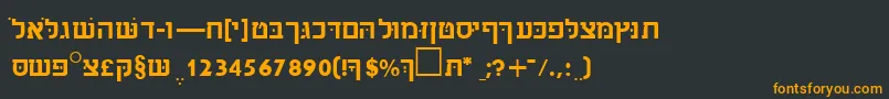 フォントSabrasskRegular – 黒い背景にオレンジの文字