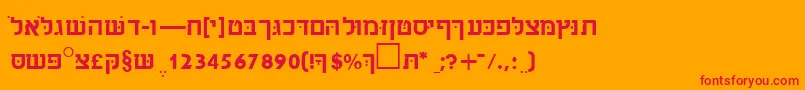 SabrasskRegular Font – Red Fonts on Orange Background