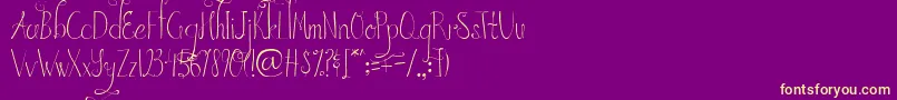 AustieBostInWonderland Font – Yellow Fonts on Purple Background