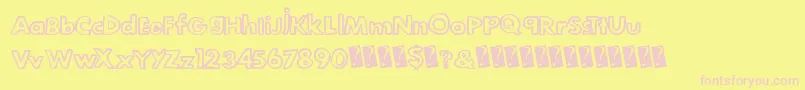 Legitoutline Font – Pink Fonts on Yellow Background