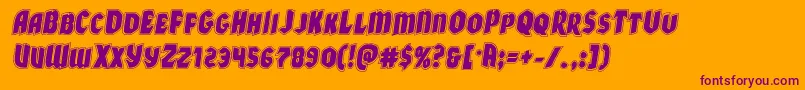 Xmasxpressacadital Font – Purple Fonts on Orange Background