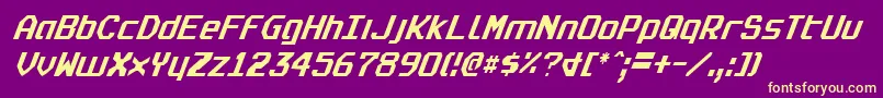 RealpolitikCondensedItalic Font – Yellow Fonts on Purple Background