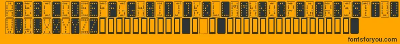 DominoSmal Font – Black Fonts on Orange Background