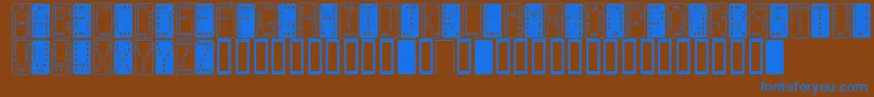 DominoSmal Font – Blue Fonts on Brown Background