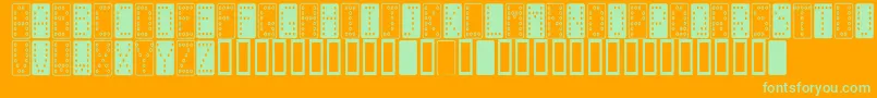 DominoSmal Font – Green Fonts on Orange Background