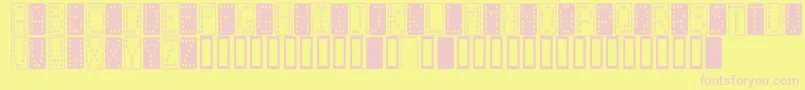 DominoSmal Font – Pink Fonts on Yellow Background