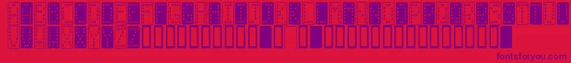 DominoSmal Font – Purple Fonts on Red Background