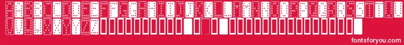 DominoSmal Font – White Fonts on Red Background