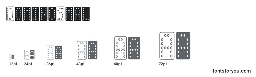 Größen der Schriftart DominoSmal