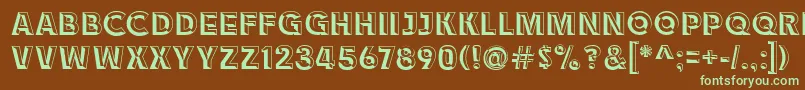 Race1BranntChiseledNcv Font – Green Fonts on Brown Background