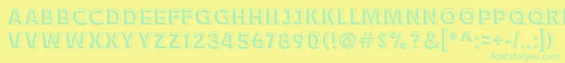 Race1BranntChiseledNcv Font – Green Fonts on Yellow Background