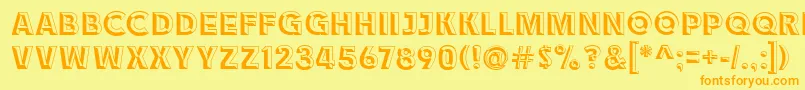 Race1BranntChiseledNcv Font – Orange Fonts on Yellow Background
