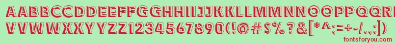 Race1BranntChiseledNcv Font – Red Fonts on Green Background