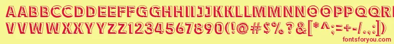 Race1BranntChiseledNcv Font – Red Fonts on Yellow Background