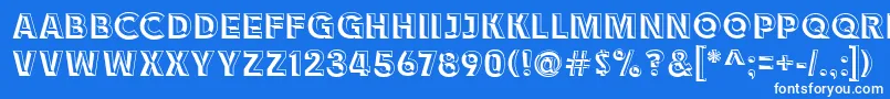 Race1BranntChiseledNcv Font – White Fonts on Blue Background