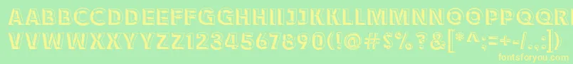 Race1BranntChiseledNcv Font – Yellow Fonts on Green Background