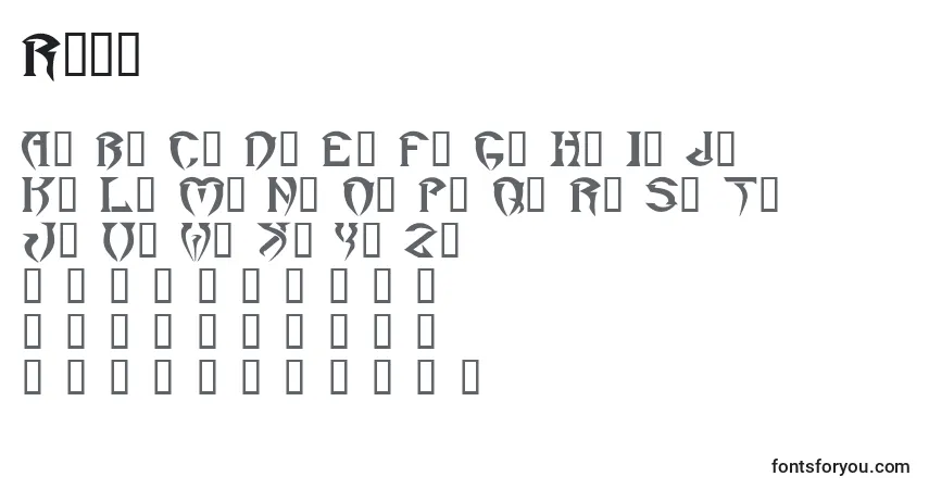 Czcionka Roar – alfabet, cyfry, specjalne znaki