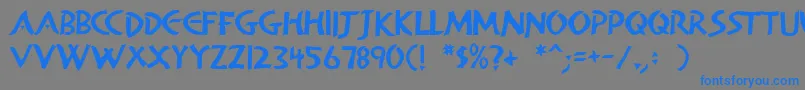 フォントAlanDen – 灰色の背景に青い文字