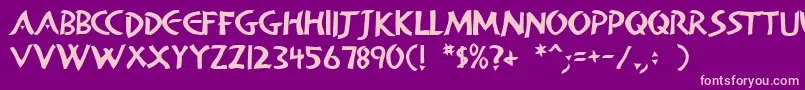 フォントAlanDen – 紫の背景にピンクのフォント