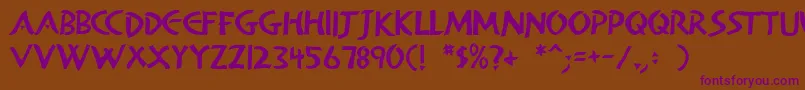 AlanDen Font – Purple Fonts on Brown Background