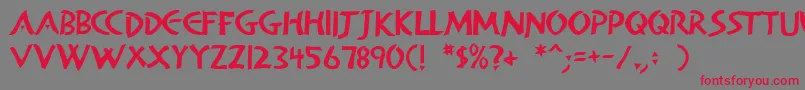AlanDen Font – Red Fonts on Gray Background