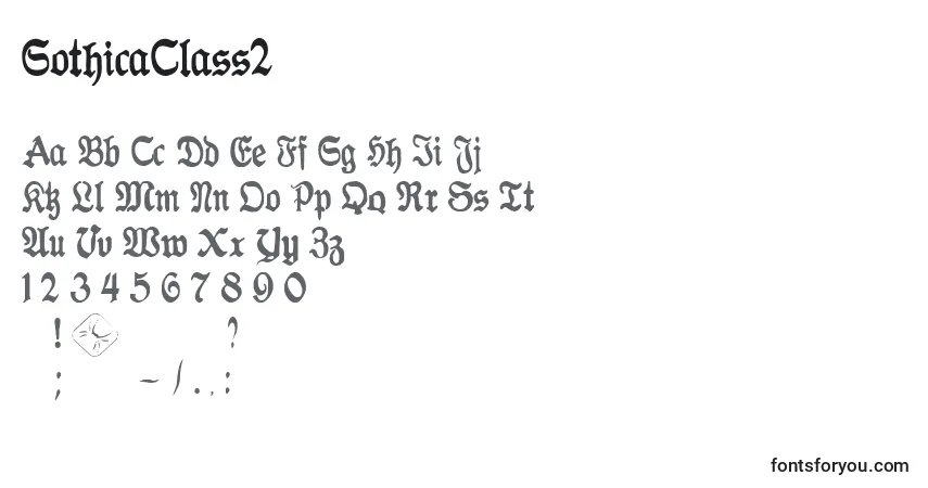 Fuente GothicaClass2 (112845) - alfabeto, números, caracteres especiales