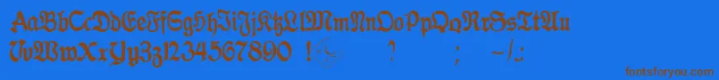 GothicaClass2 Font – Brown Fonts on Blue Background