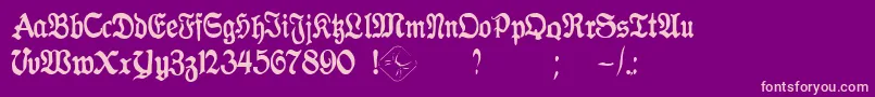GothicaClass2 Font – Pink Fonts on Purple Background